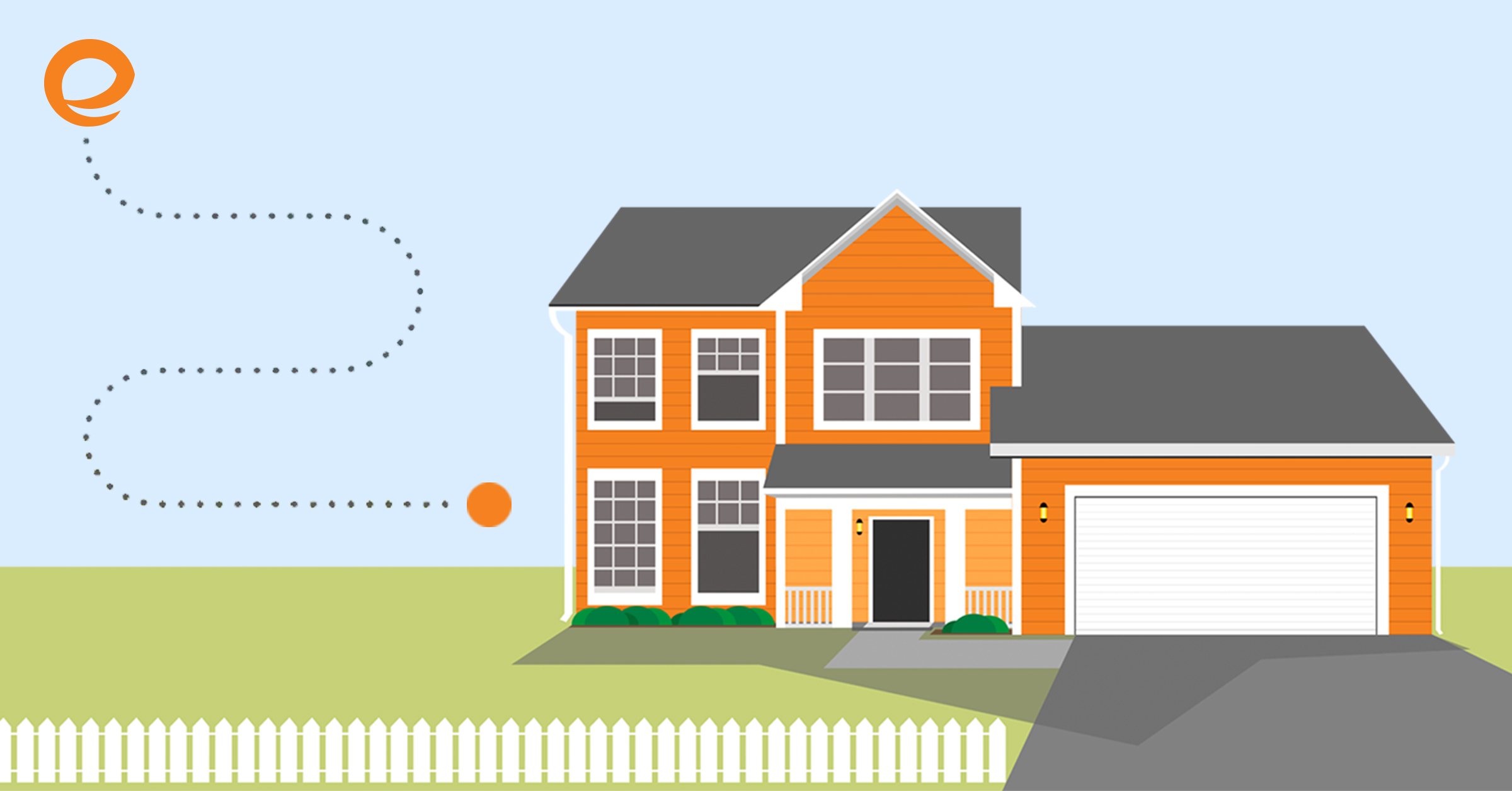 An orange house